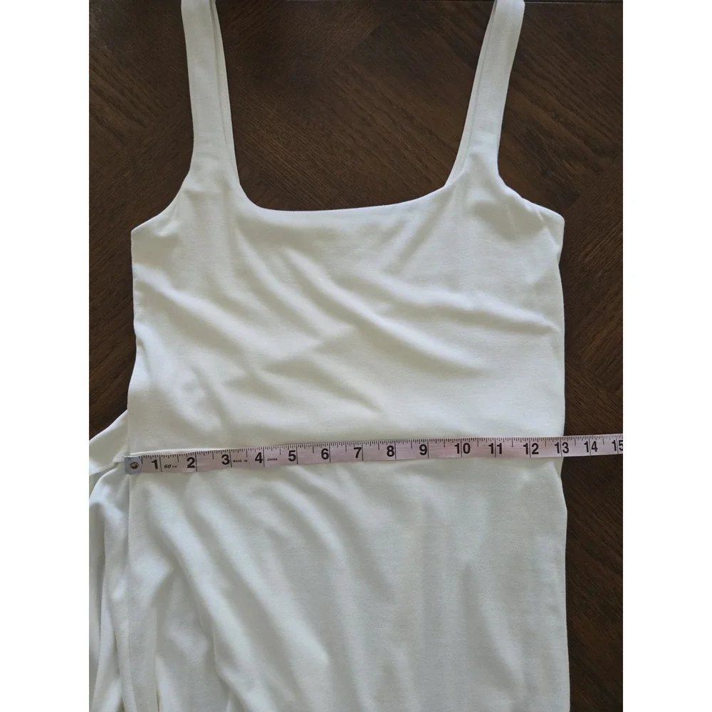 Aritzia Wilfred Saturn Ivory Tencel Tie Front Fixed Wrap Ballerina Dress S - Picture 10 of 11